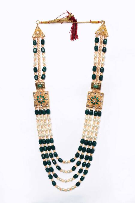 Aryavir Malhotra Crystal & Pearls Multi-Layered Mala 