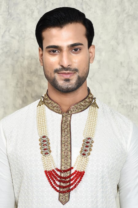 Arihant Rai Sinha Crystals & Pearl Embellished Layered Mala 