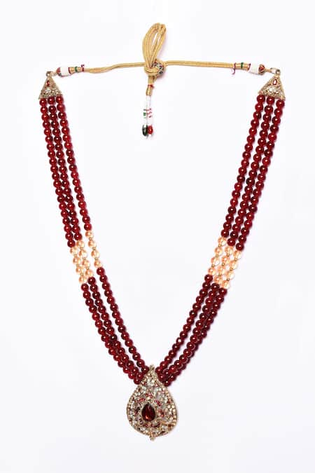 Aryavir Malhotra Crystal & Pearls Embellished Layered Mala 