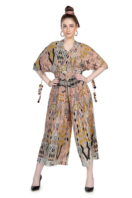 Whimsical By Shica Graphic Bloom Print Jumpsuit 