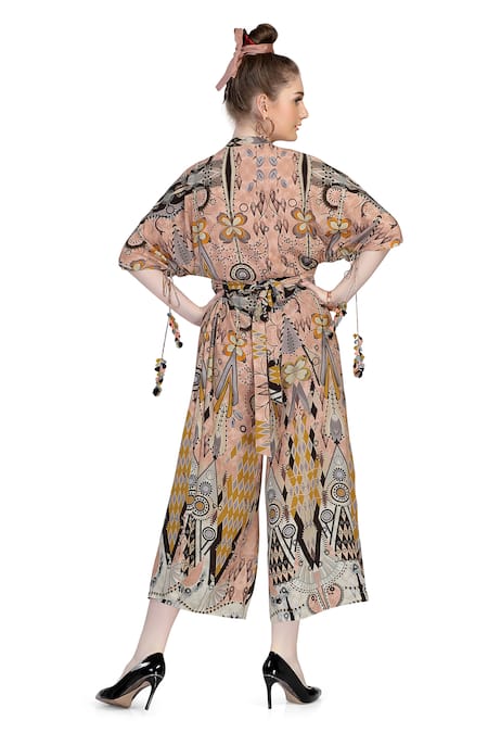 Whimsical By Shica Graphic Bloom Print Jumpsuit 