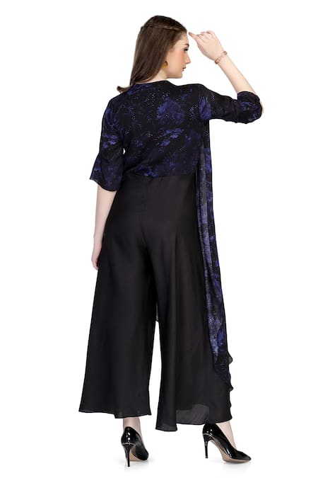 Whimsical By Shica Abstract Splash Print Draped Jumpsuit 