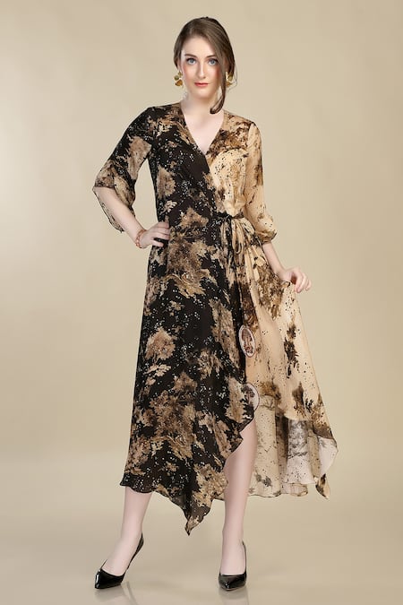 Whimsical By Shica Forest Print Wrap Dress 