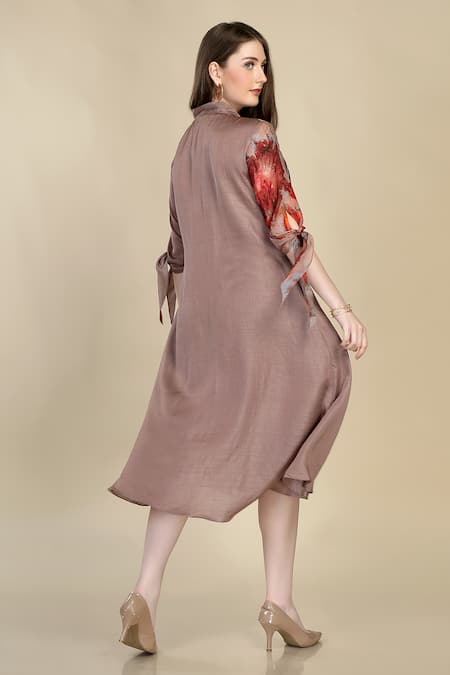 Whimsical By Shica Flared Dress With Front Drape 