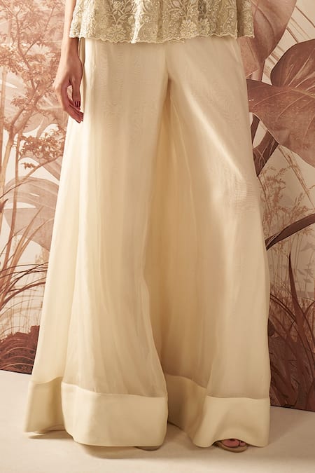 Buy Sana Barreja Ivory Net, Organza Pearls, Sequins Grace Jaal Embroidered Peplum With Sharara Online at Aza Fashions Buy_Sana Barreja_Ivory Net, Organza Pearls, Sequins Grace Jaal Embroidered Peplum With Sharara _Online_at_Aza_Fashions