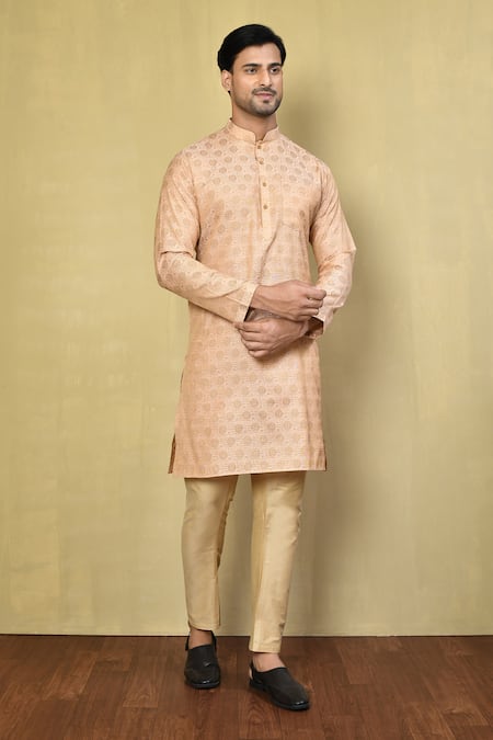 Arihant Rai Sinha Geometric Woven Kurta & Pyjama Set 