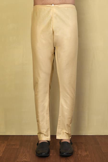 Arihant Rai Sinha_Green Jacquard, Cotton Embroidery Full Sleeve Woven Kurta Set _Online_at_Aza_Fashions