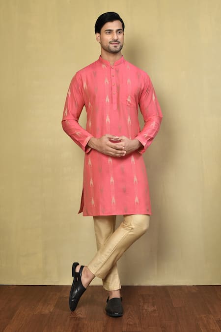 Arihant Rai Sinha Full Sleeve Ikat Woven Kurta Set 