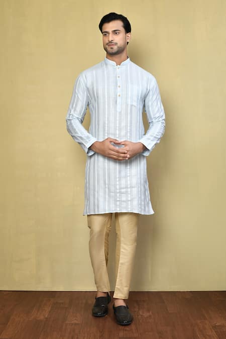 Arihant Rai Sinha Stripe Jacquard Woven Kurta & Pyjama Set 