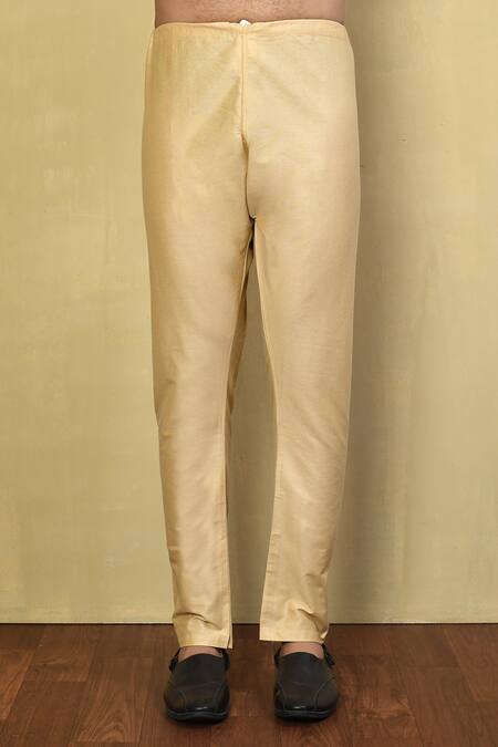 Arihant Rai Sinha_Grey Cotton, Jacquard Stripe Woven Kurta And Pyjama Set_Online_at_Aza_Fashions