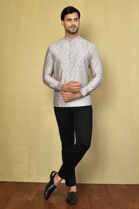 Arihant Rai Sinha Ikat Print Short Kurta 