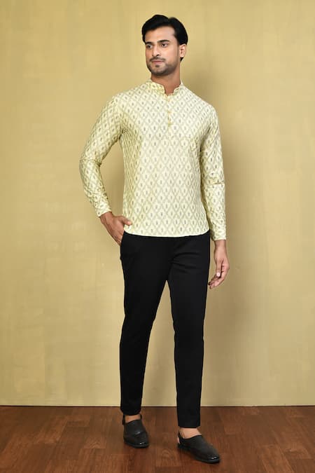 Arihant Rai Sinha Ikat Patterned Short Kurta 