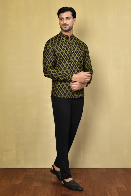 Arihant Rai Sinha Criss Cross Print Short Kurta 