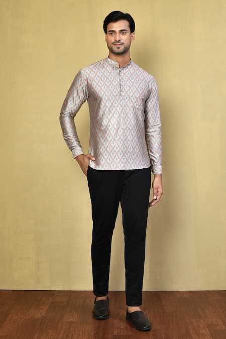 Arihant Rai Sinha Ikat Jaal Print Short Kurta 