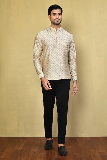 Arihant Rai Sinha Jaal Ikat Print Short Kurta 