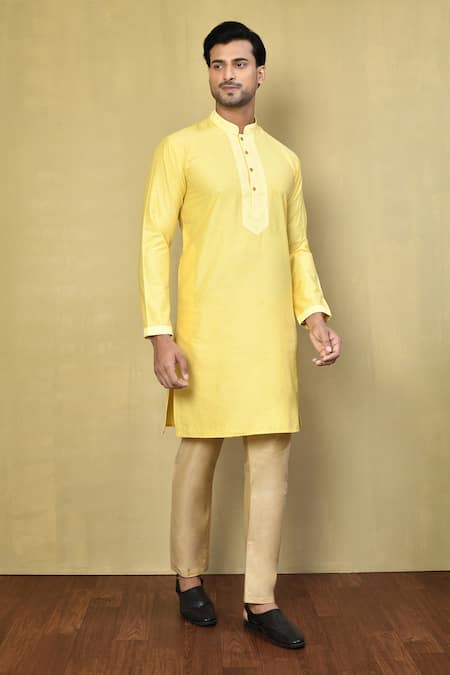 Arihant Rai Sinha Brocade Patch Work Placket Kurta Set 