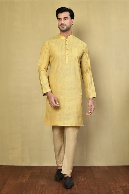 Arihant Rai Sinha Self Pattern Jacquard Kurta Set 