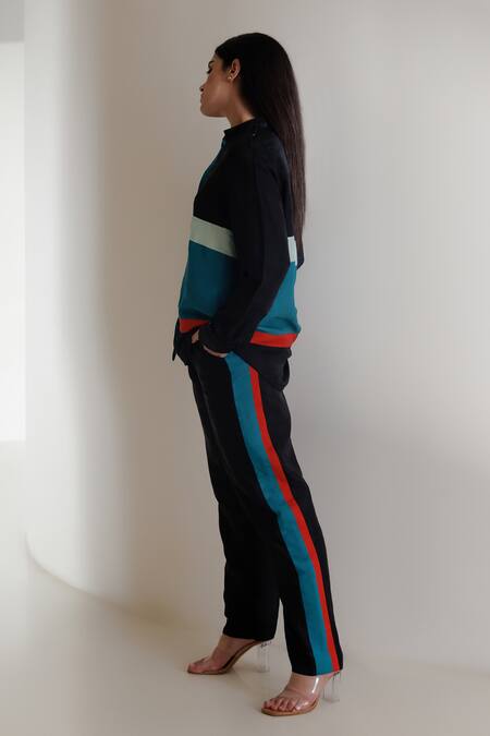 Buy Kavya Singh Kundu Black Beads Ceres Handwoven Mulberry Silk Shirt With Trouser Online at Aza Fashions Buy_Kavya Singh Kundu_Black Beads Ceres Handwoven Mulberry Silk Shirt With Trouser _Online_at_Aza_Fashions