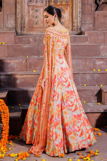 Elena Singh Duaa Printed Lehenga & Draped Blouse Set 