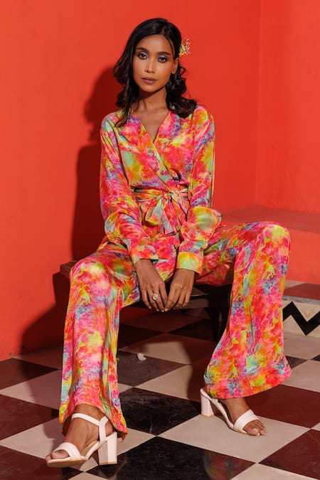 Elena Singh Nina Printed Jacket Top & Pant Co-ord Set 