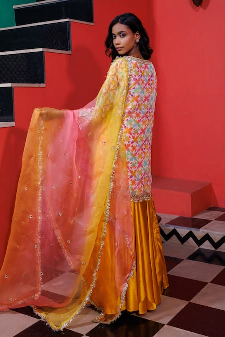 Elena Singh Amirah Geometric Print Kurta Sharara Set 