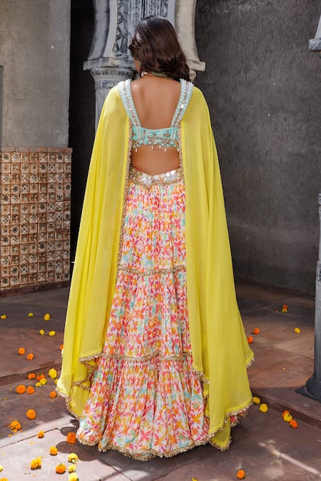 Elena Singh Fitri Tiered Printed Lehenga & Blouse Set 