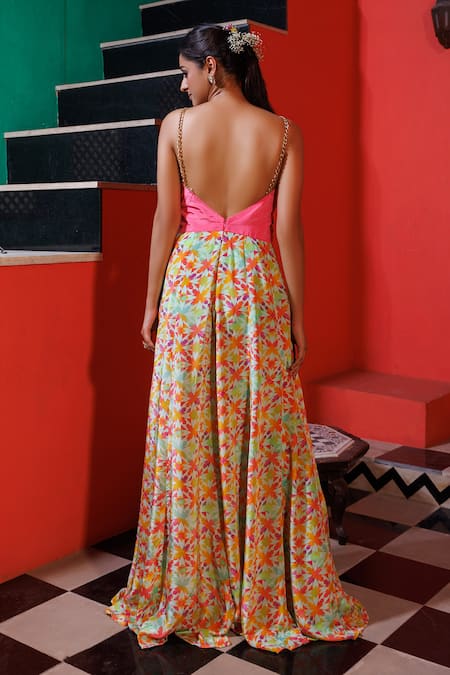 Elena Singh Navaya Abstract Print & Embroidered Jumpsuit 