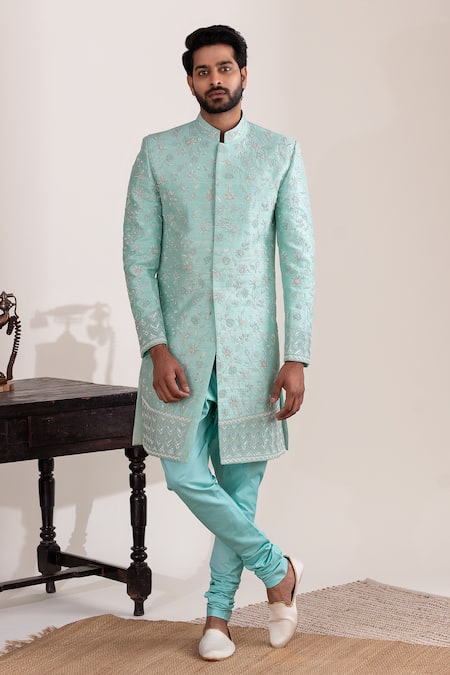 Tira By Naresh Raj Petunia Bloom Embroidered Sherwani Set 
