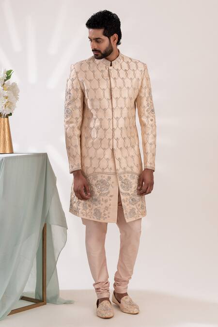 Tira By Naresh Raj Mughal Bloom Embroidered Sherwani Set 