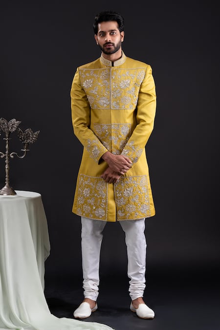 Tira By Naresh Raj Flora Garden Embroidered Sherwani Set 