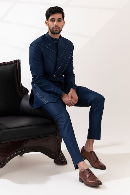 Tira By Naresh Raj Pintucked Bandhgala With Pant 