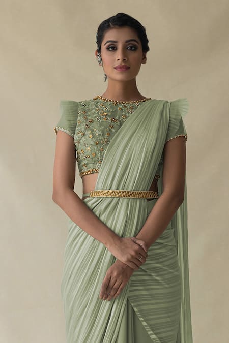 Megha Green Saree – VAMA DESIGNS Indian Bridal Couture