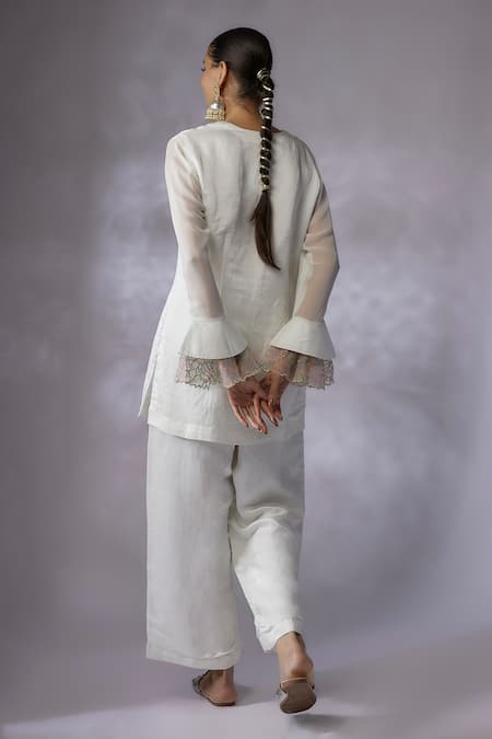 Shreeka Placement Floral Embroidery Short Kurta With Pant 