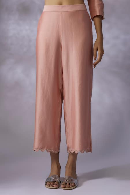 Shreeka Pink Silk Organza Sequins, Embroidery Round Blossom Placement Kurta Pant Set Online at Aza Fashions Shreeka_Pink Silk Organza Sequins, Embroidery Round Blossom Placement Kurta Pant Set _Online_at_Aza_Fashions