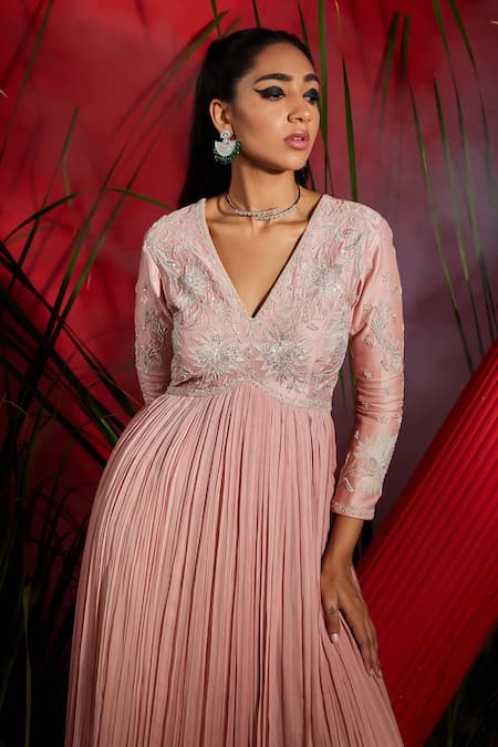 Buy Shreeka Pink Net, Chanderi, Georgette, Lycra Pearls, Sequins, Anarkali Churidar Set Online at Aza Fashions Buy_Shreeka_Pink Net, Chanderi, Georgette, Lycra Pearls, Sequins, Anarkali Churidar Set _Online_at_Aza_Fashions