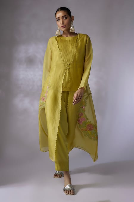 Shreeka Petunia Bloom Embroidered Jacket Pant Set 