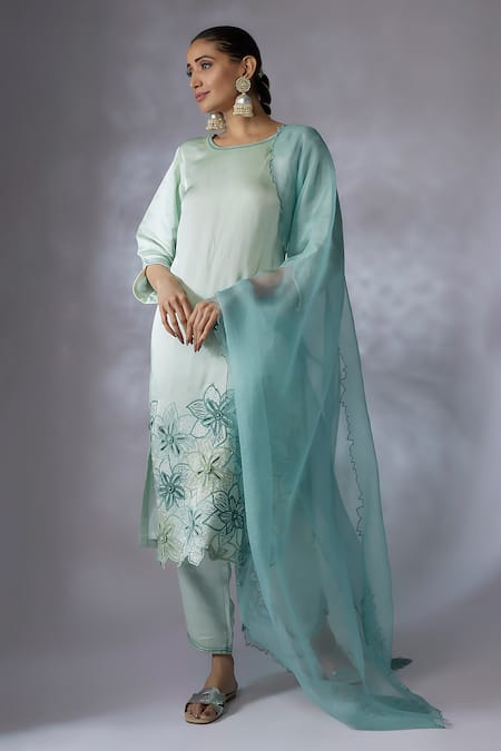 Shreeka Rafflesia Embroidered Kurta Pant Set 