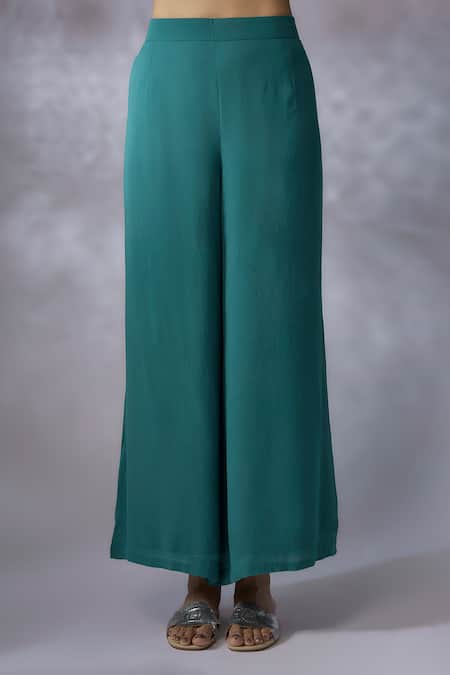 Shreeka_Blue Silk Organza, Viscose, Georgette Beads, Padma Blossom Jacket Kurta Set _Online_at_Aza_Fashions