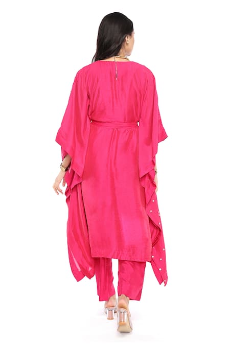Komal Shah Floral Hand Embroidered Kaftan With Pant 
