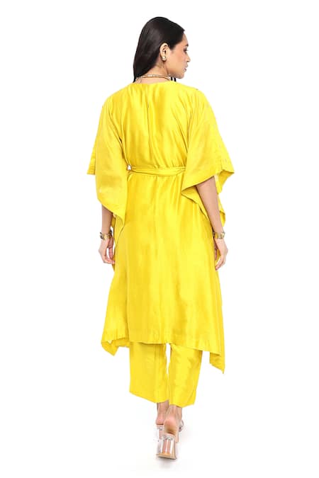 Komal Shah Floral Hand Embroidered Kaftan & Pant Set 