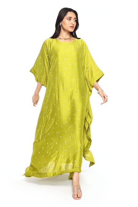 Komal Shah Chanderi Hand Embroidered Kaftan 