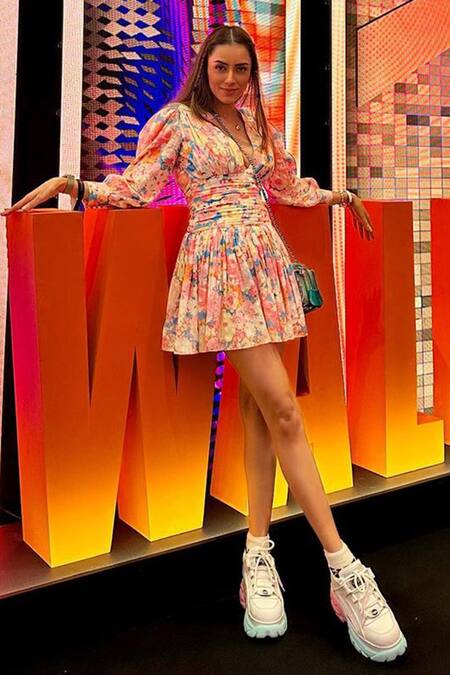 Buy_The Iaso_Multi Color Self Cotton Jacquard Floral Plunge V Manami Pattern Dress 