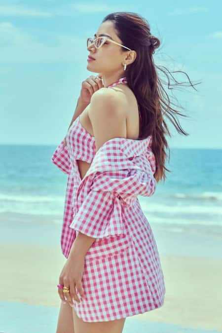 Shop_The Iaso_Pink  Lining Cambric Halter Neck Zale Dress 