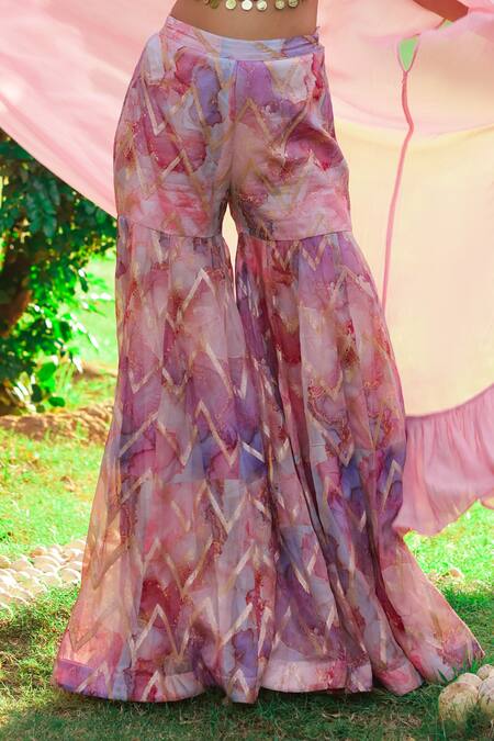 Buy Akanksha Mago Multi Color Georgette Beads, Embroidery Round Abstract Print Blouse Cape Set Online at Aza Fashions Buy_Akanksha Mago_Multi Color Georgette Beads, Embroidery Round Abstract Print Blouse Cape Set _Online_at_Aza_Fashions