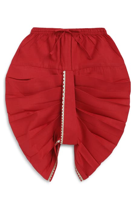 Shop_Tiber Taber_Cream Cotton Lace Ganesha Thread Embroidered Kurta Set 