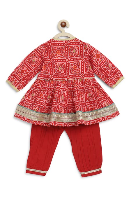 Tiber Taber Bandhani Print Kurta & Salwar Set 