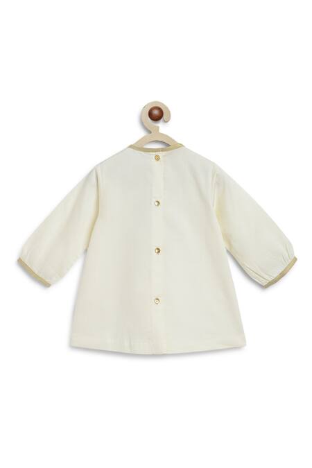 Buy Tiber Taber Cream Cotton Gota Patti, Embroidery Lakshmi Kurta And Salwar Set Buy_Tiber Taber_Cream Cotton Gota Patti, Embroidery Lakshmi Kurta And Salwar Set