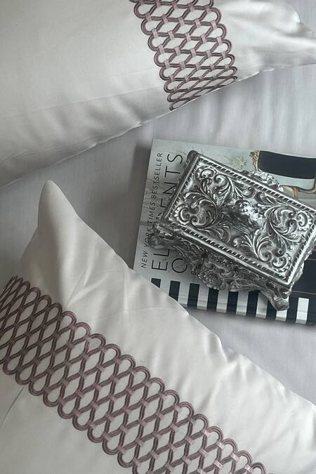 Sadyaska Ivory Cotton Rich Lisse Solid Bedsheet Set Online at Aza Fashions Sadyaska_Ivory Cotton Rich Lisse Solid Bedsheet Set_Online_at_Aza_Fashions