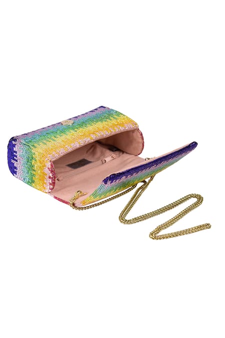 Buy Lovetobag Multi Color Embellished Dysis Flapover Clutch With Nina Gem Handle Online at Aza Fashions Buy_Lovetobag_Multi Color Embellished Dysis Flapover Clutch With Nina Gem Handle _Online_at_Aza_Fashions