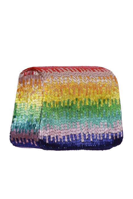 Buy_Lovetobag_Multi Color Embellished Dysis Mini Trapezium Tourmaline Rainbow Clutch _Online_at_Aza_Fashions